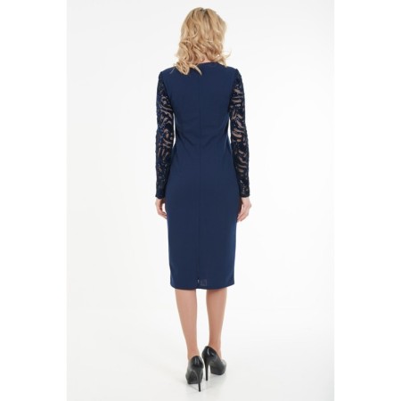 Female dress, size 44, blue color-5