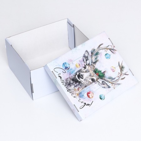 Folding box "New Year's deer", 31.2 x 25.6 x 16.1 cm-3