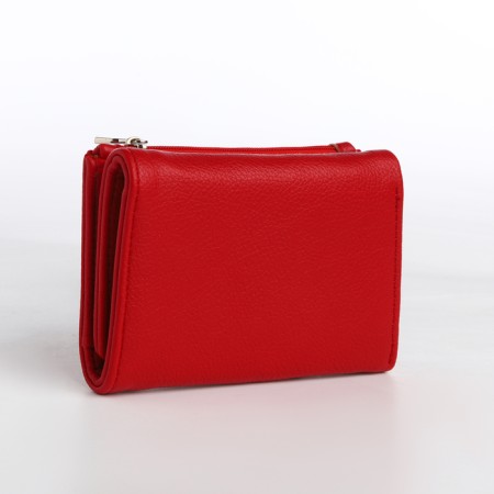 Women's wallet on magnet, red color-1