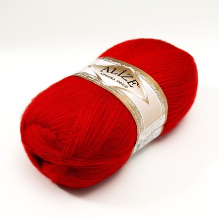 Yarn "Angora Gold" 20%wool, 80%acrylic 550m/100g (106 red)-1