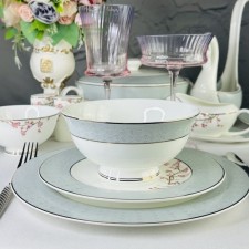 Set of Lenardi Sakura Saletniks, bone porcelain, d = 15 cm, 6 pcs