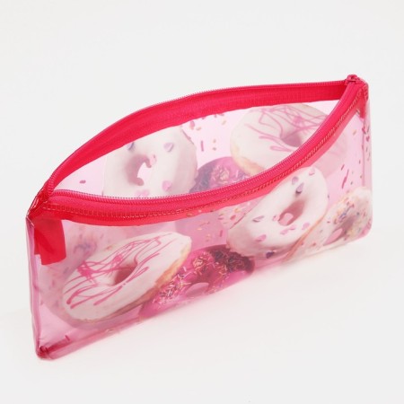 Cosmetic bag-penete on zipper, PVC, pink color-2