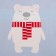 Knitted plaid crumb I am a “bear”, size 90x90 cm, blue color