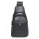 Male sling bag, genuine leather, de-gosa black, 16x8x25 cm