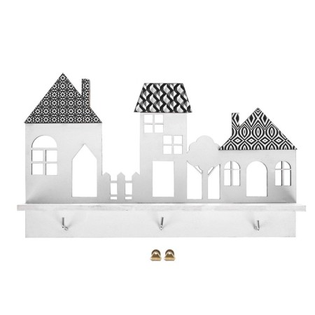 The keywood is wall -mounted with the shelf "houses".-3