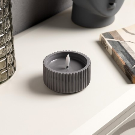 LED candle "Interior gray", 9.5x5 cm, AAX2 (not in set.), T/white-1