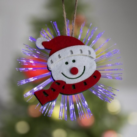 Light suspension "Snowman" 10 cm, batteries LR44x3, glow of multi
