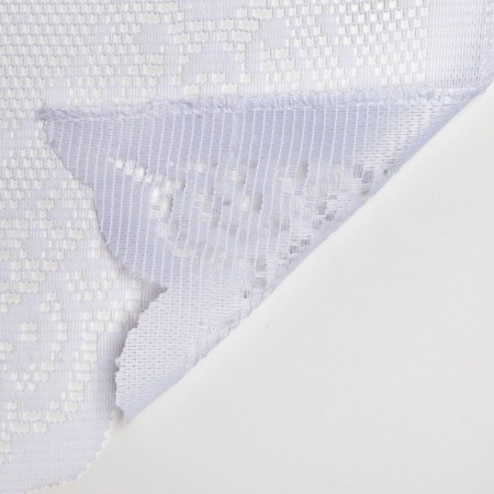 Tulle to the kitchen with a curtain tape, 145x285 cm, white color, 100% polyester-4