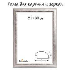Frame for paintings (mirrors) 21 x 30 x 2.7 cm, plastic, calligrata 6472, silver