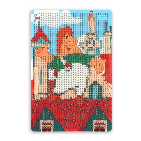 Diamond mosaic with partial filling for children "Carlson", 10 x 15 cm-2