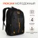 Youth backpack on a zipper, 4 pockets, black color/orange