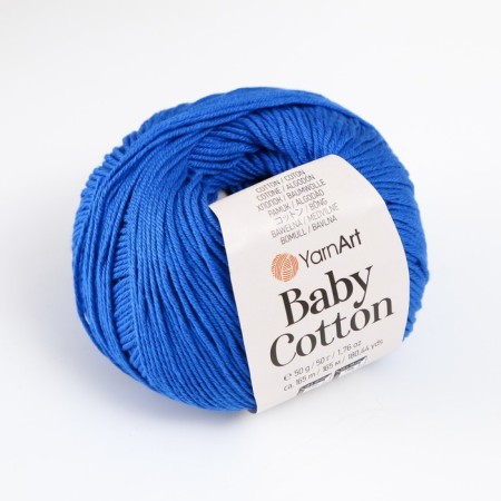Yarn "Baby Cotton" 50% acrylic 50% cotton 165m/50g (456 cornflower)-1