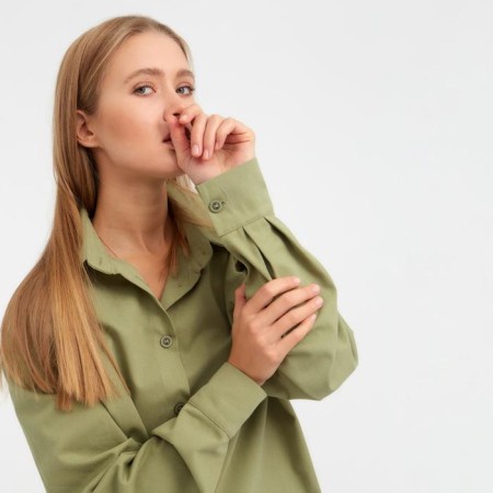 Women's shirt Minaku: Casual Collection Color Green, Rr. 46-4