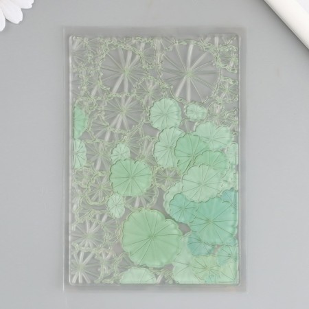 Stamp for creativity Silicon "Green Round Leafs" 14.5x14.5cm-2
