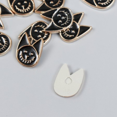 Decor for creativity plastic "Black cat" gold 0.3x1.4x1.8 cm-1