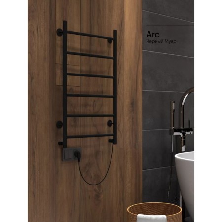 Electric towel Indigo ARC, 800x400 mm, hidden installation, black-6