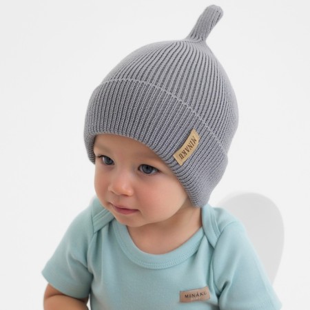 Children's hat minku rr 50-52, gray color-1