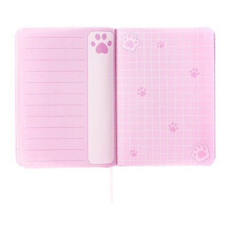 Notebook A6, Devente Cat Paws, 192 sheets, hard cover, artificial skin with foam rubber, 70g/m2, mix-8