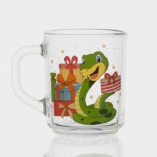 New Year's glass tea mug 