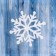 Stick on glass "Snowflake with rhombuses" 14x14 cm, white
