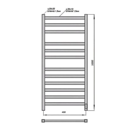 Room electrician Grois Alex, 400x1000 mm, 12 crossbars, lower, white-2