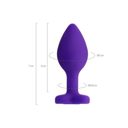Anal plug Diamond Heart, silicone, purple color, 7 cm, d = 2 cm-6