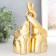 Souvenir Ceramics "Two Elephants, trunks woven" Gold set 2 pcs 20x12x7 cm
