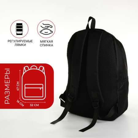 Youth backpack with lightning, 4 pockets, black/red color-1