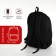 Youth backpack with lightning, 4 pockets, black/red color