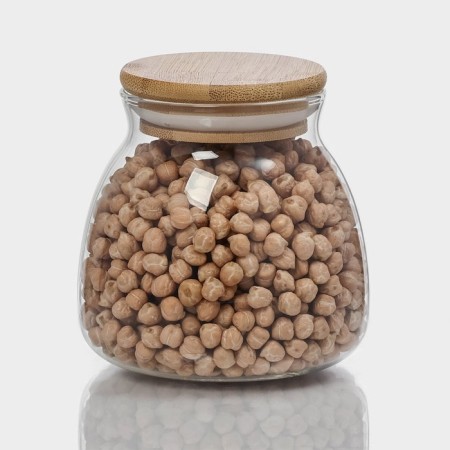 Glass Bank for bulk products with bamboo cover Bellatenero Bamboo, 500 ml, 9.5 × 10 cm-3