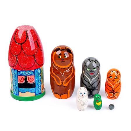 Teremok nesting doll 7 characters, mix-4
