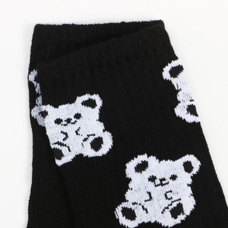 Women's socks "bears", black color, size 23-25-2