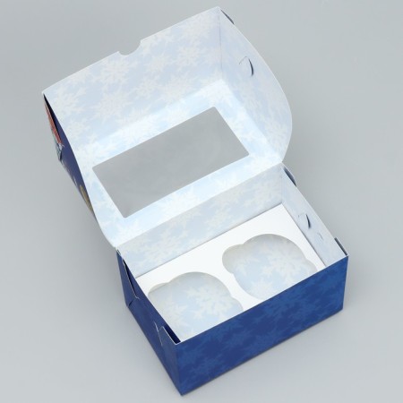 Folding box with bilateral application "Happy New Year" 16 x 10 x 10 cm, New Year-3