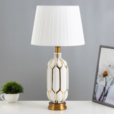 Armando table lamp E27 40W white-gold 28x28x55 cm Risalux