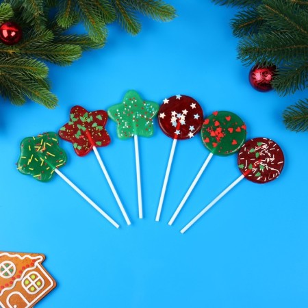Caramel Lollice on Sahara, with decor "Festive confetti", assorted, 24 g