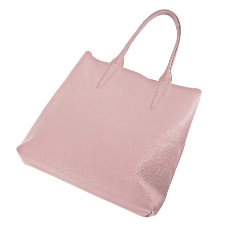 Bag women, genuine leather, pink 31x8x33 cm-1