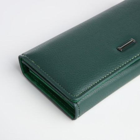 Women's wallet on magnet, green color-2
