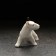 Porcelain figurine "Bulberry in the rack", white, black ear, 7 cm