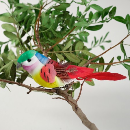 A bird for decoration and floristry, on a clothespin, mix, plastic, 1 pc., 8 x 8 cm-1