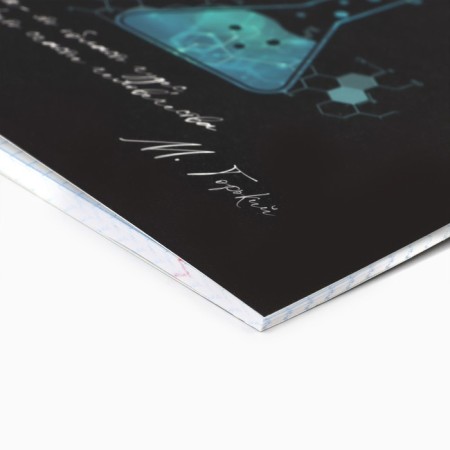 Subject notebook A5, 48 liters on the paper clip "silhouette of chimia" Soft touch lamp, Uf lacquer-1
