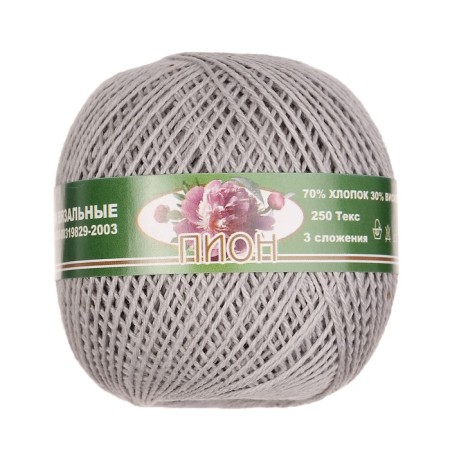 Knitting thread "Peony" 200m/50g 70% cotton, 30% viscose color 4302-1