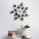 Watching clock, series: openwork, "black petals", smooth move, D-15 cm, 47 x 47 cm