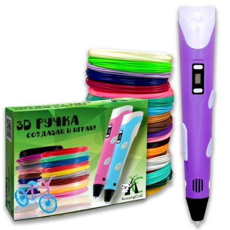 3D handle Amazingcraft, ABS set of plastic 10 colors 10 m, lilac color