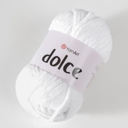 Yarn "Dolce" 100% micropoliester 120m/100g (741 white)-1