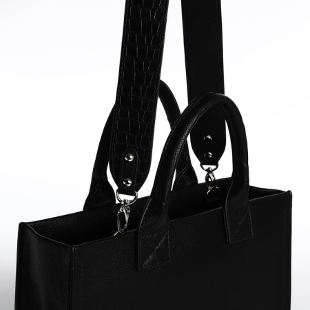 Female bag Textura, tout, average size, black color-5