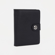 Male purse on Magnet, 3 in 1, department for auto documents and passports, black color