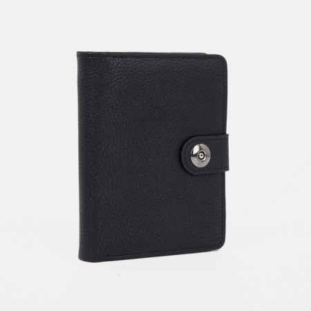 Male purse on Magnet, 3 in 1, department for auto documents and passports, black color