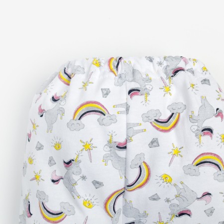 Sliders for a girl, white color/unicorns, height 80 cm-1