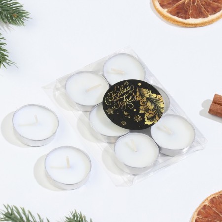 Set of candles of tea aromatic, 6 pcs, vanilla, New Year
