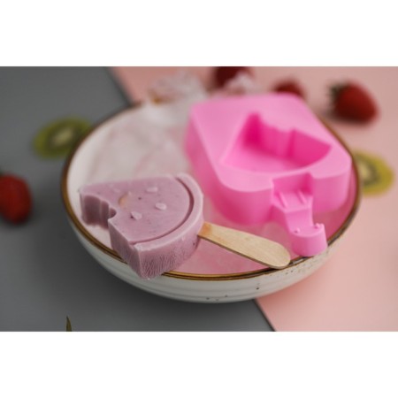 Form for ice cream Daulay "watermelon lobe", silicone, 14 × 7.5 × 2.5 cm, pink color-7